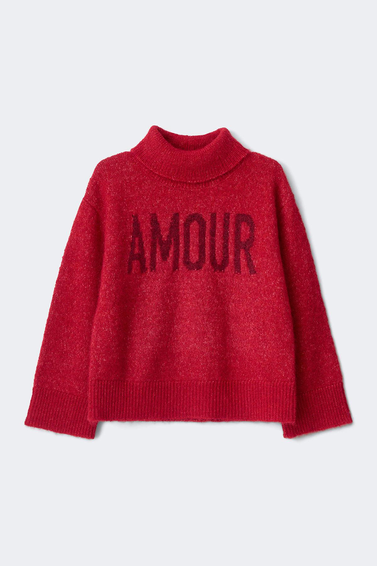 Y petite graphic polo sweater - Red/amour