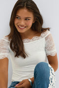 Y lace top - Noir