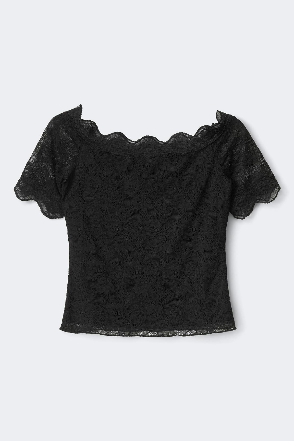 Y lace top - Noir