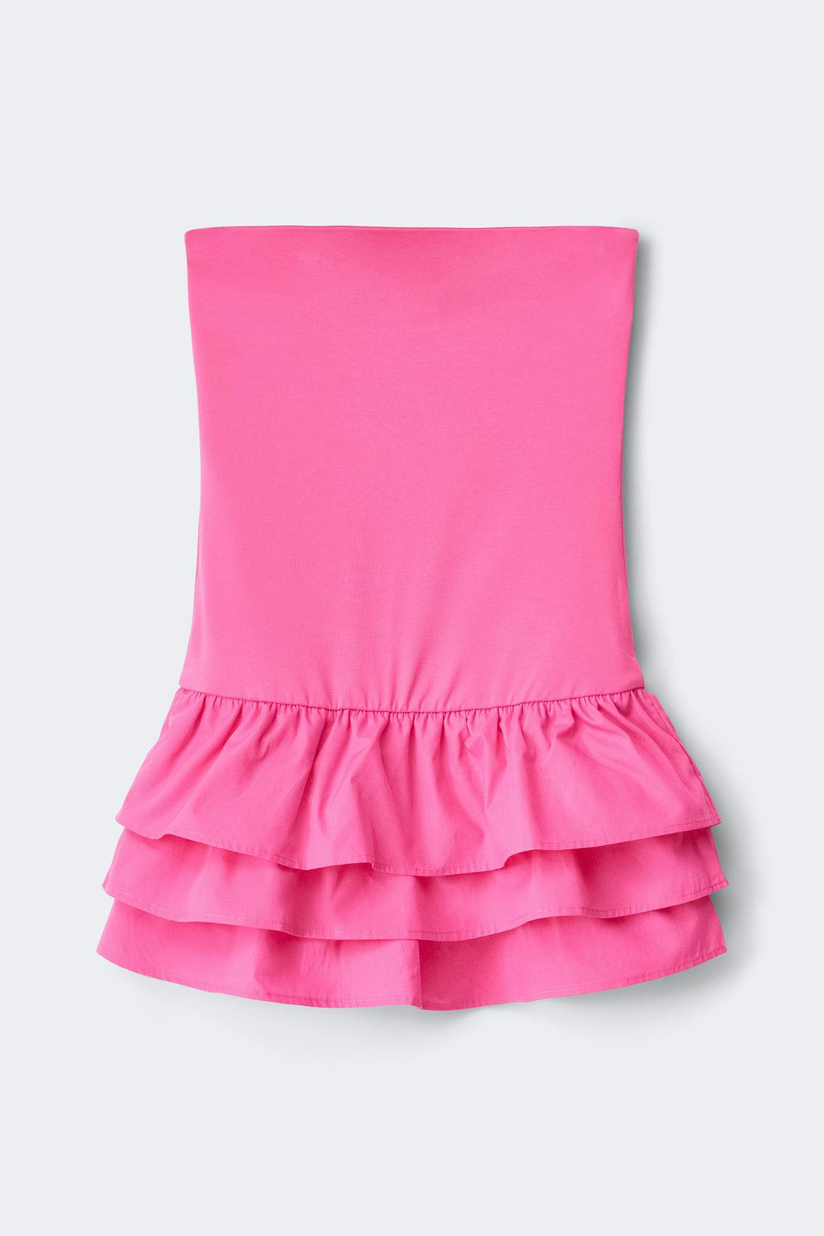 Y frill dress - Strong pink