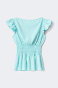 Y smock top - Pink dot