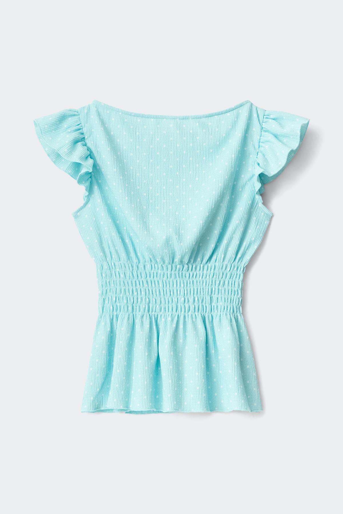 Y smock top - Pink dot