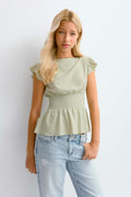 Y smock top - Kaki