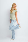 Y smock top - Kaki
