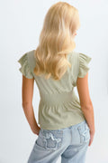 Y smock top - Kaki