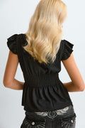 Y smock top - Noir