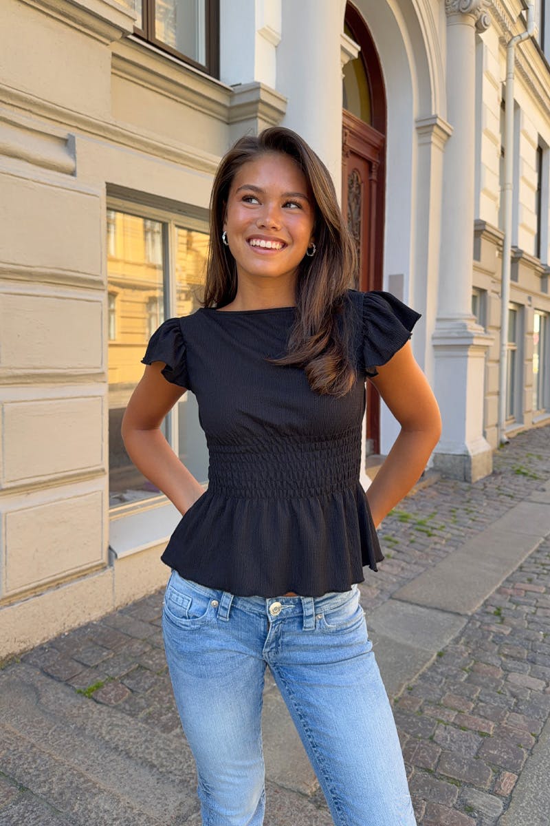 Y smock top - Noir