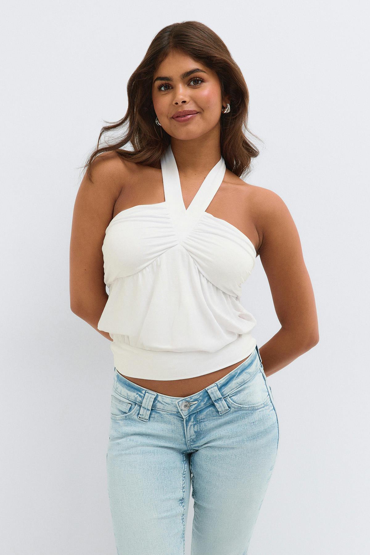 14+ halterneck top - Stripe