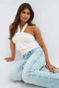 14+ halterneck top - Blanc cassé