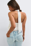 14+ halterneck top - Stripe