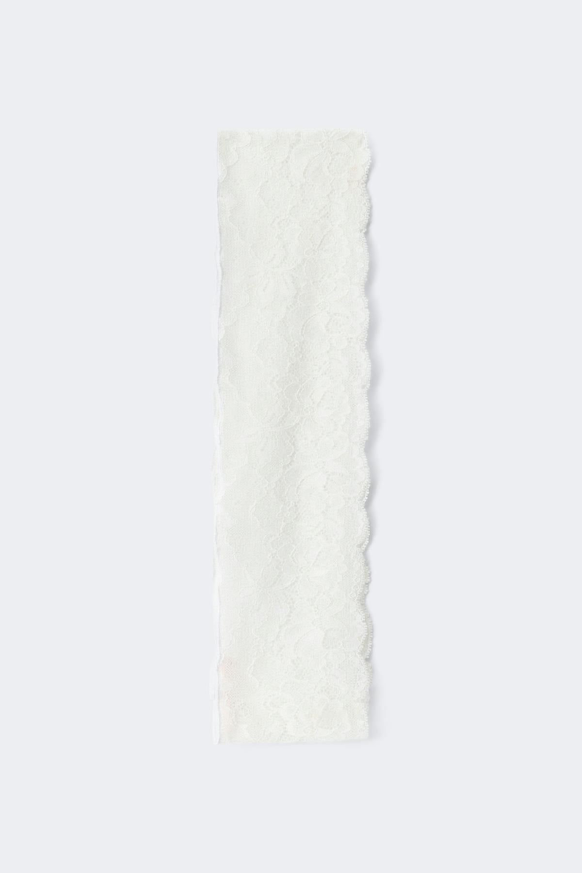 14+ lace detail belt - Blanc cassé