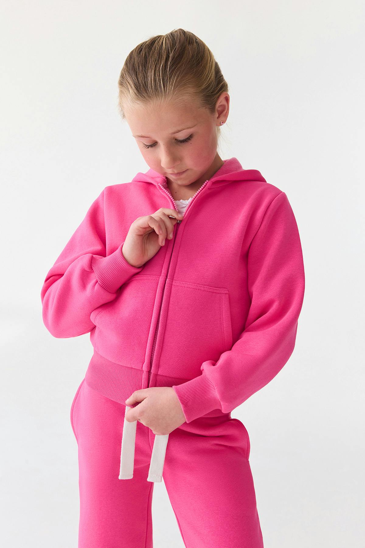 Y petite zip hoodie - Strong pink