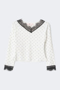 Y petite lace top - Dot print