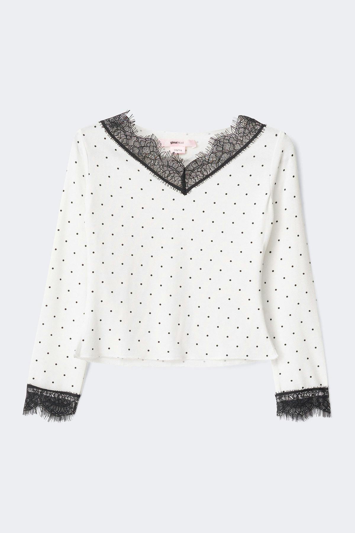 Y petite lace top - Dot print