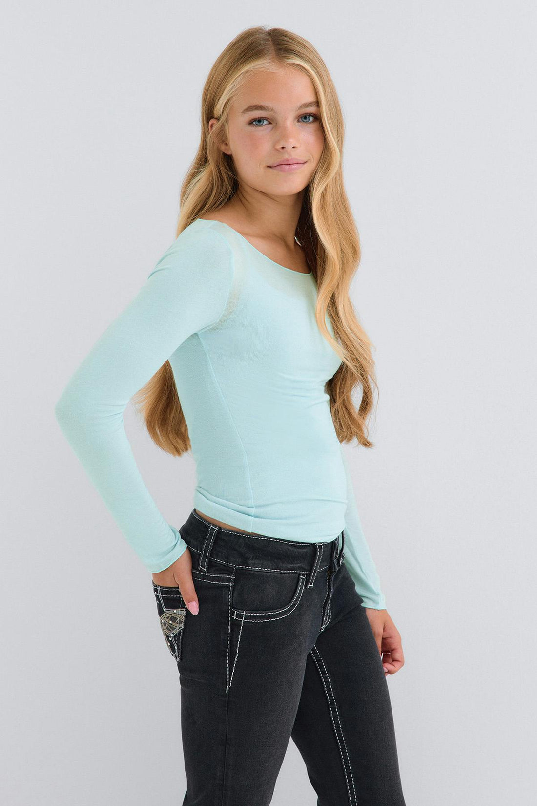 Y longsleeve top - Cool blue
