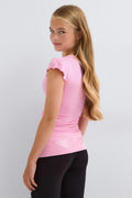 Y wrap top - Begonia pink