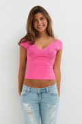 14+ lace detail top - Pink lemonade