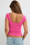 14+ lace detail top - Pink lemonade