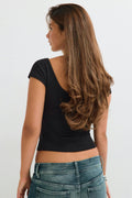14+ lace detail top - Strong pink