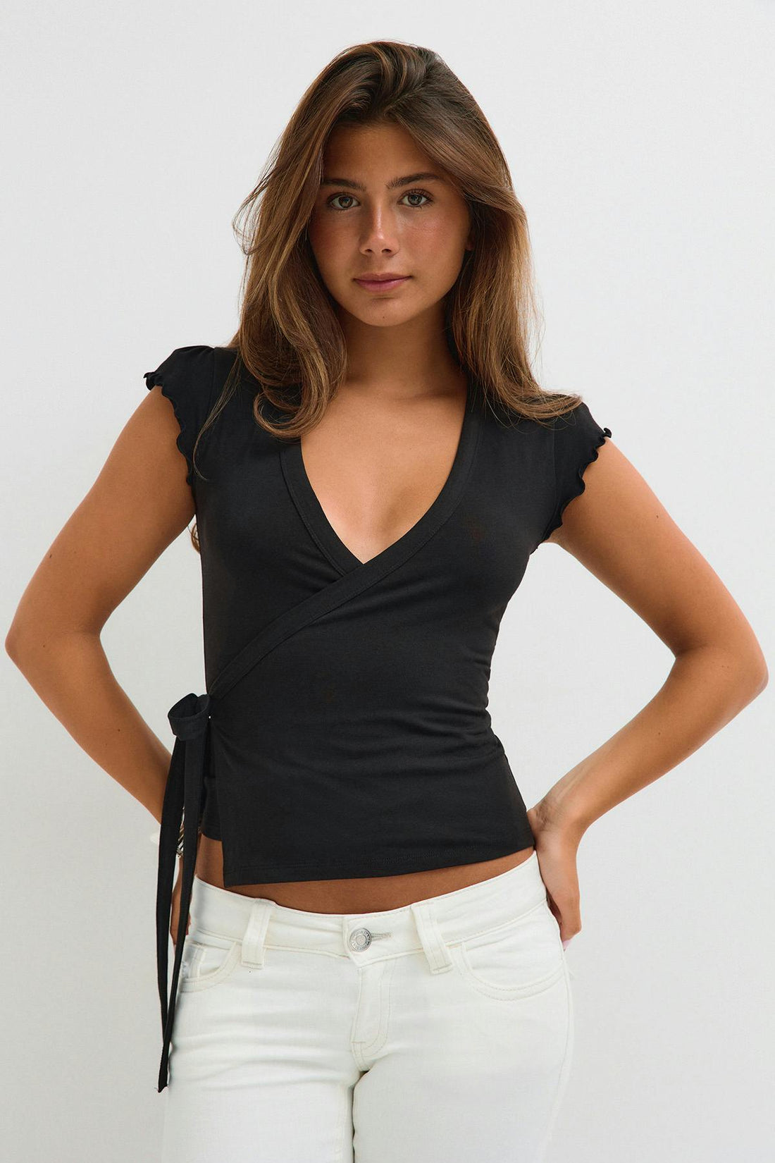 14+ wrap top - Noir