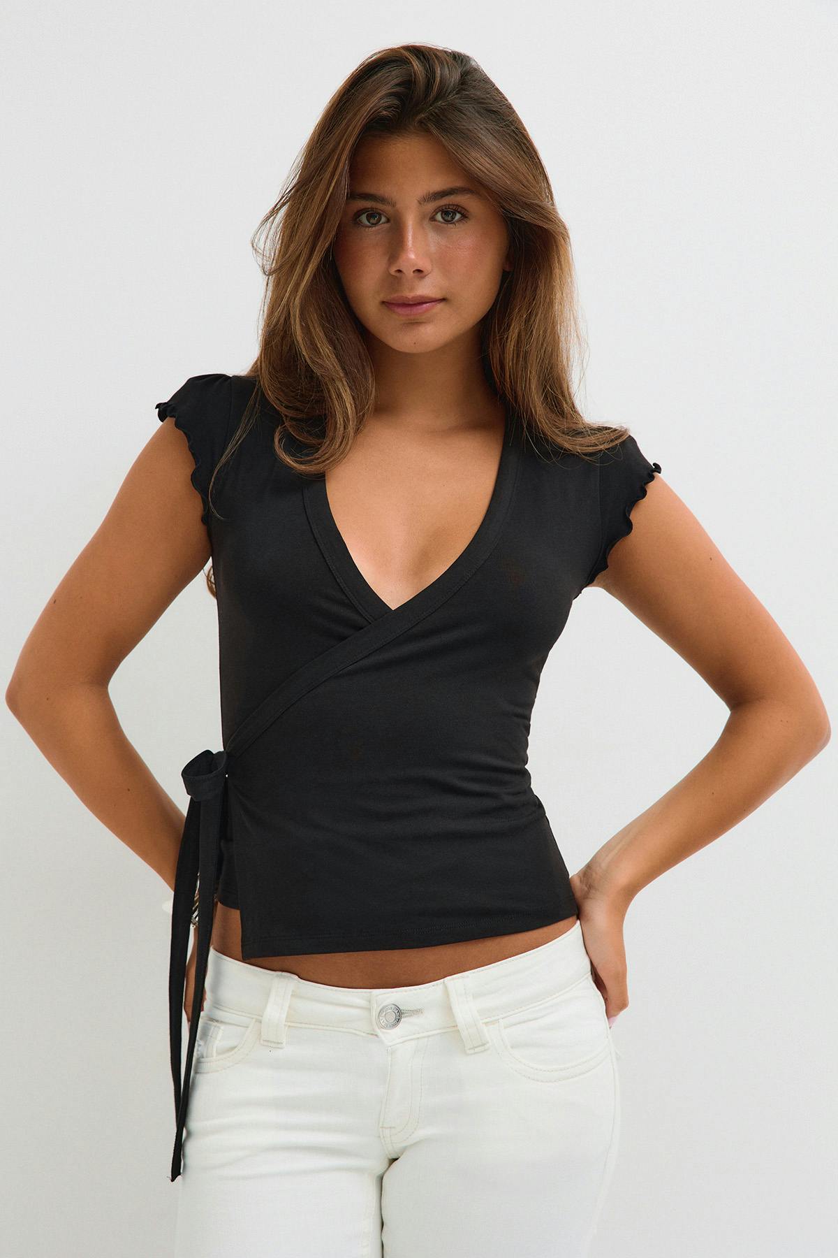 14+ wrap top - Noir