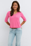 Y short sleeve top - Ballet slipper