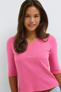 Y short sleeve top - Strong pink