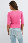 Y short sleeve top - Strong pink