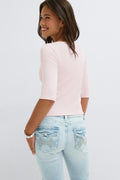 Y short sleeve top - Ballet slipper