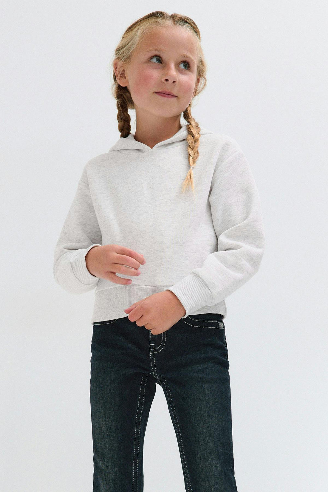 Y petite basic hood - Greymel/tennis