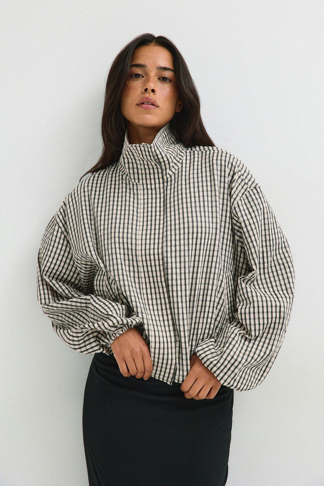 Check seersucker jacket - Offwhite/check