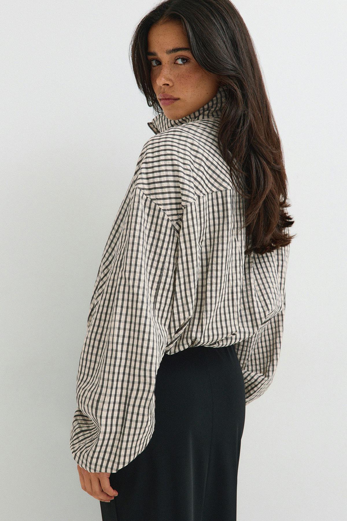 Check seersucker jacket - Offwhite/check