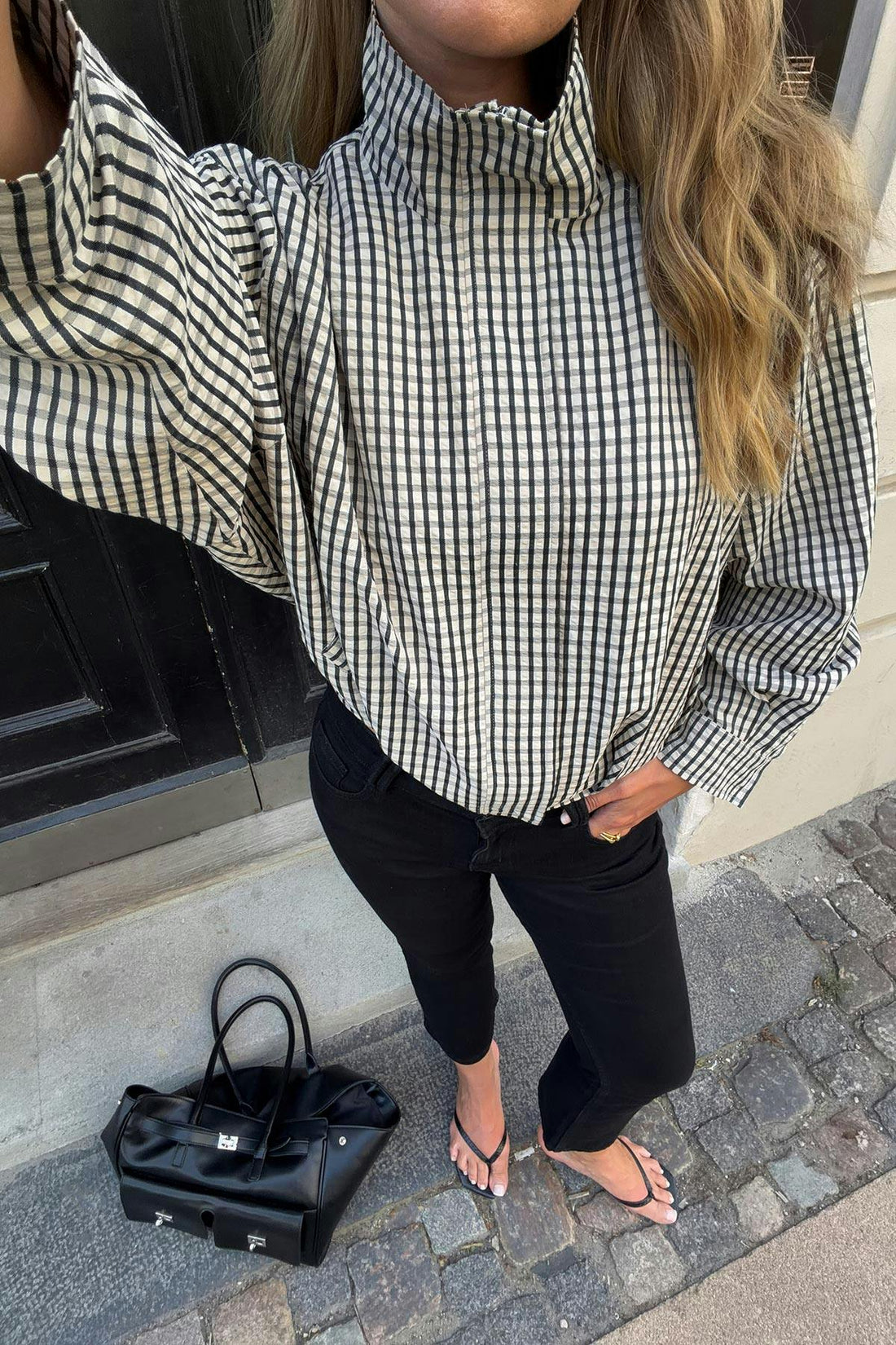 Check seersucker jacket - Offwhite/check