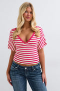 14+ short sleeve top - Stripe