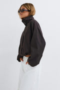 High neck sporty jacket - Noir