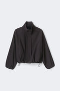 High neck sporty jacket - Marron foncé