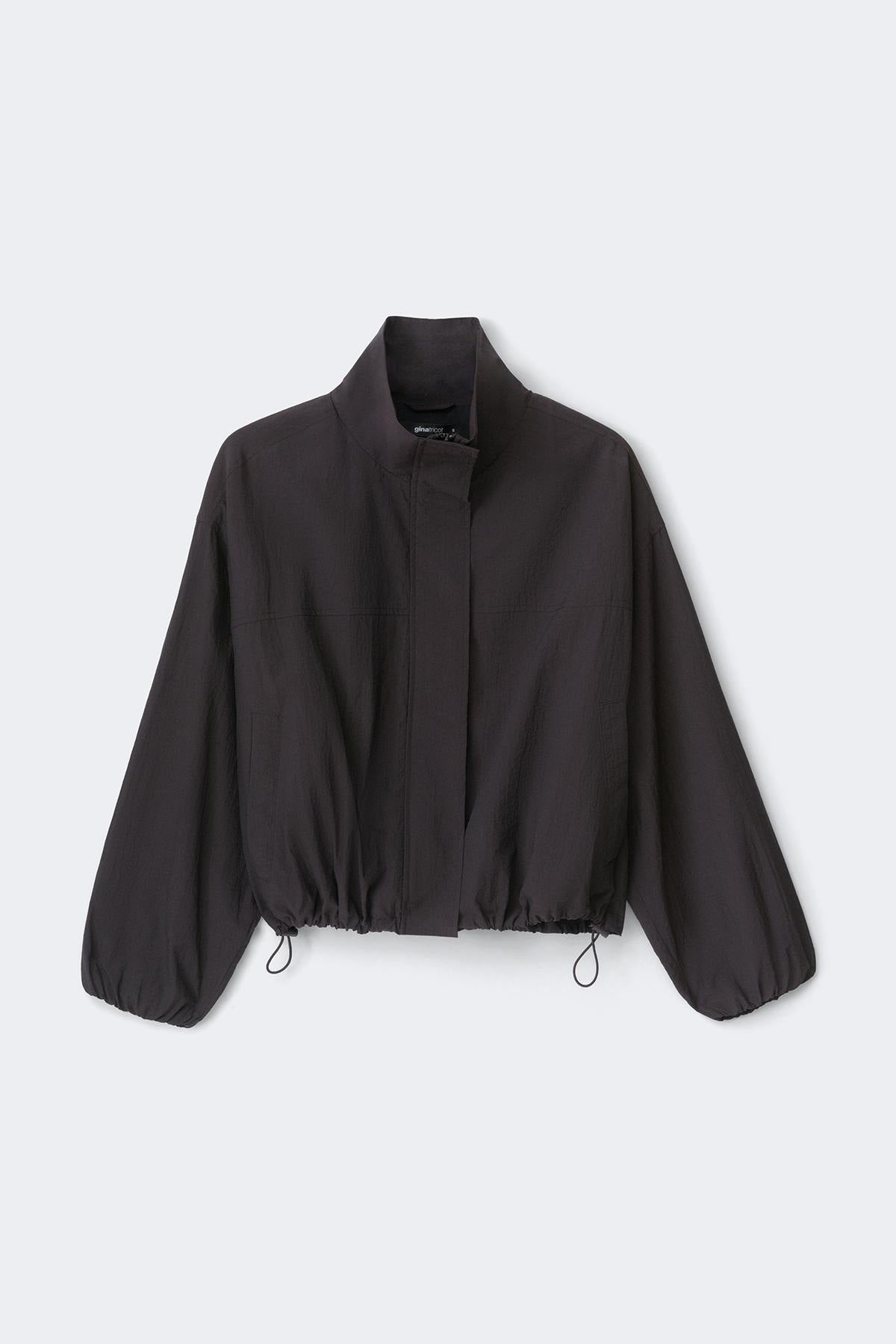 High neck sporty jacket - Marron foncé