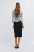 90s knitted midi skirt - Noir
