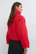 High neck short jacket - Beige clair
