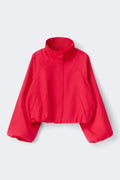 High neck short jacket - Beige clair