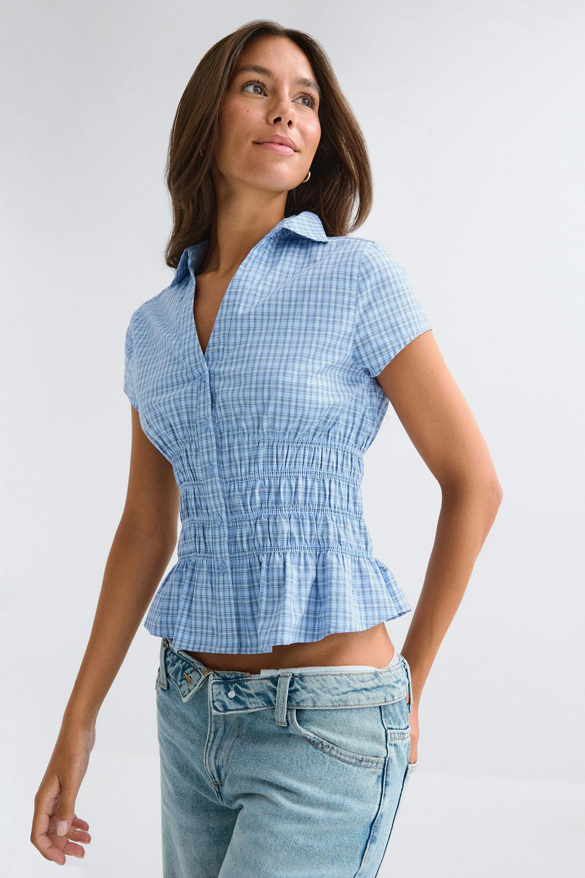 Smock shirt - Mauve/stripe