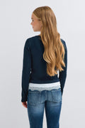 Y 2 in 1 top - Navy blazer