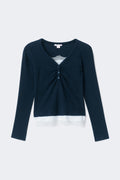 Y 2 in 1 top - Navy blazer