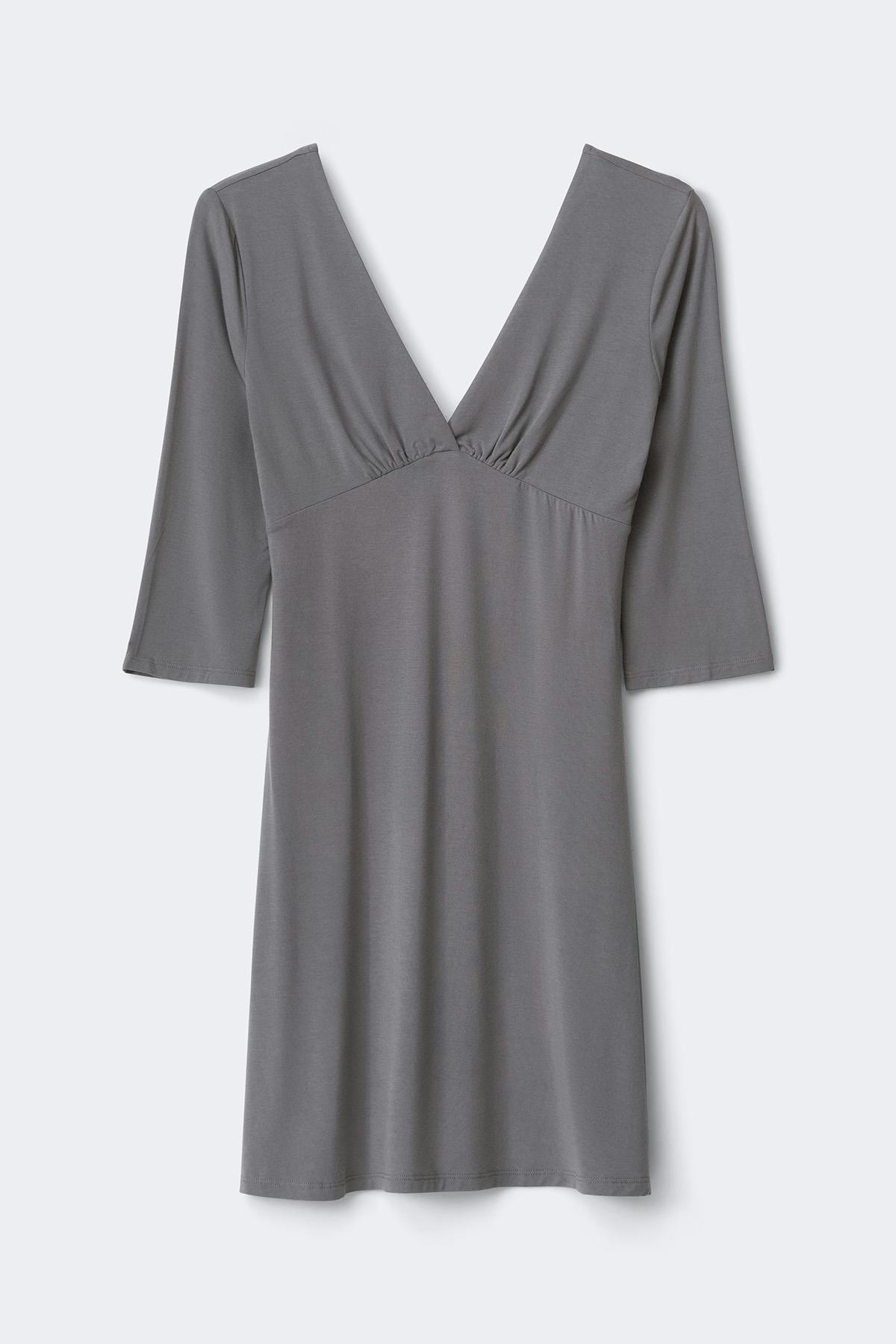 V-neck quarter sleeve dress - Castle rock