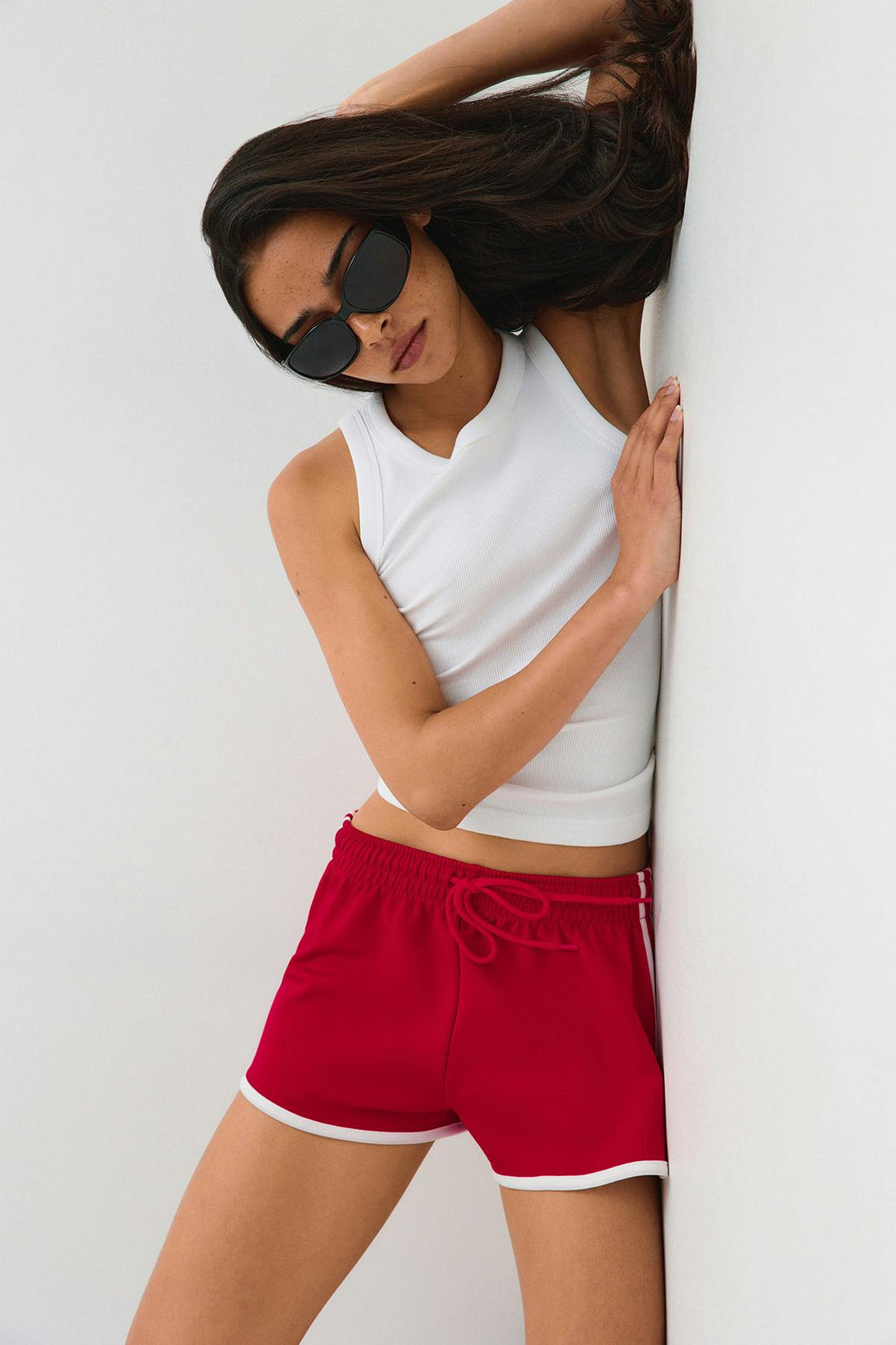 Soft sporty shorts - Rouge