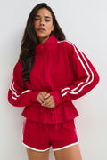 Peplum soft sporty jacket - Rouge
