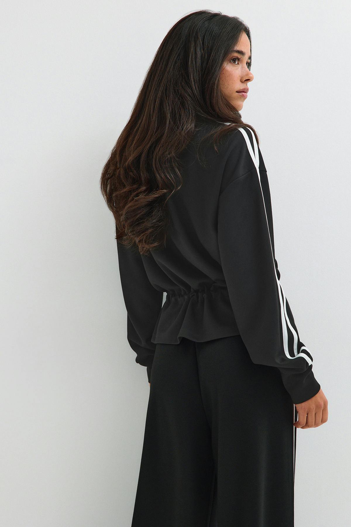Peplum soft sporty jacket - Noir
