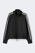 Peplum soft sporty jacket - Noir