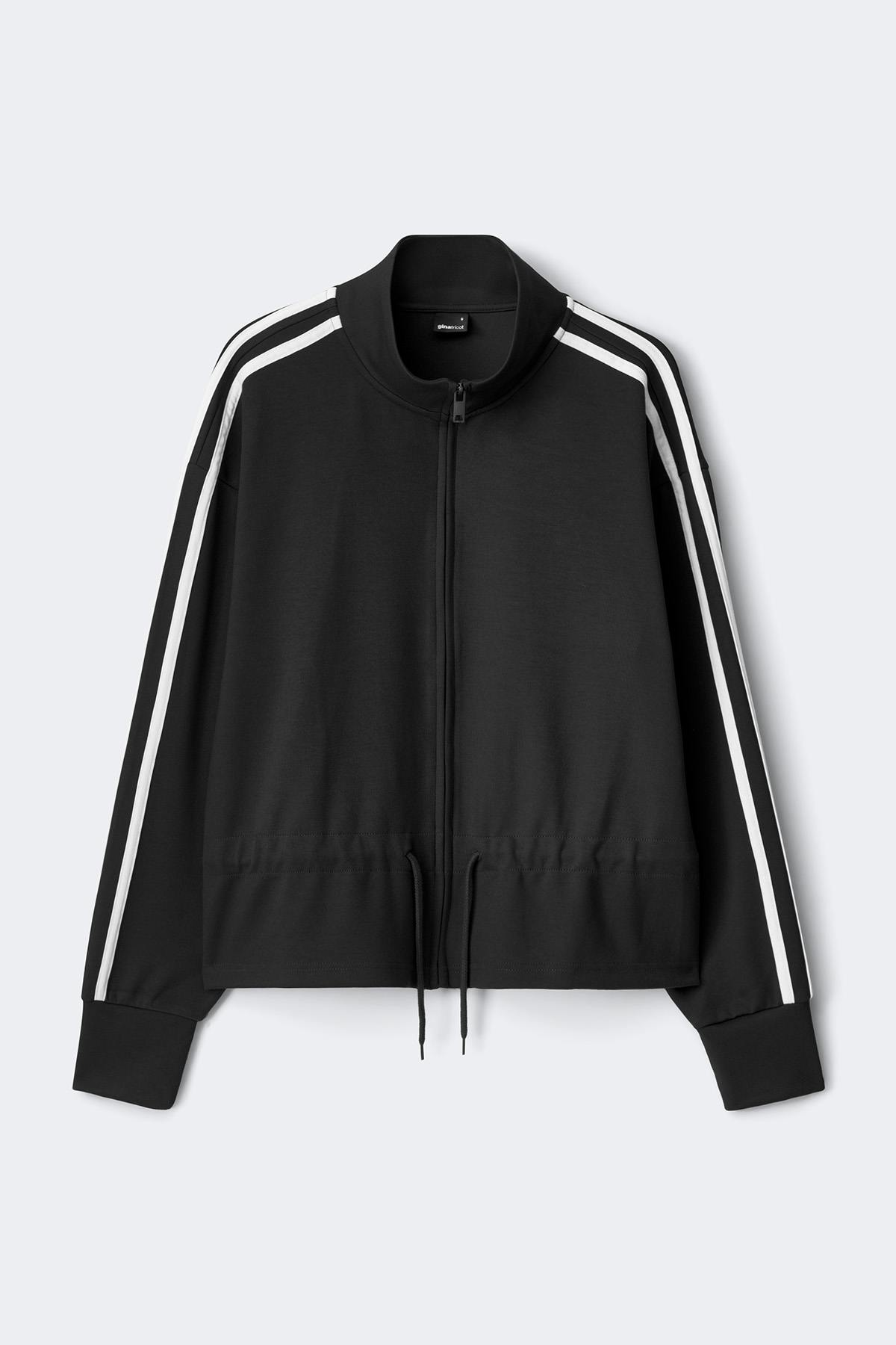 Peplum soft sporty jacket - Noir