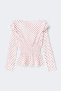 Y long sleeve smock top - Barley/print